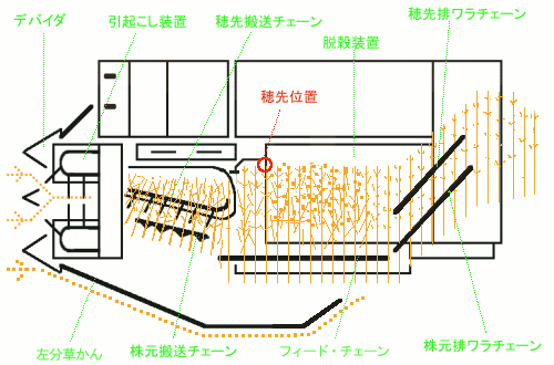 穀稈の流れ